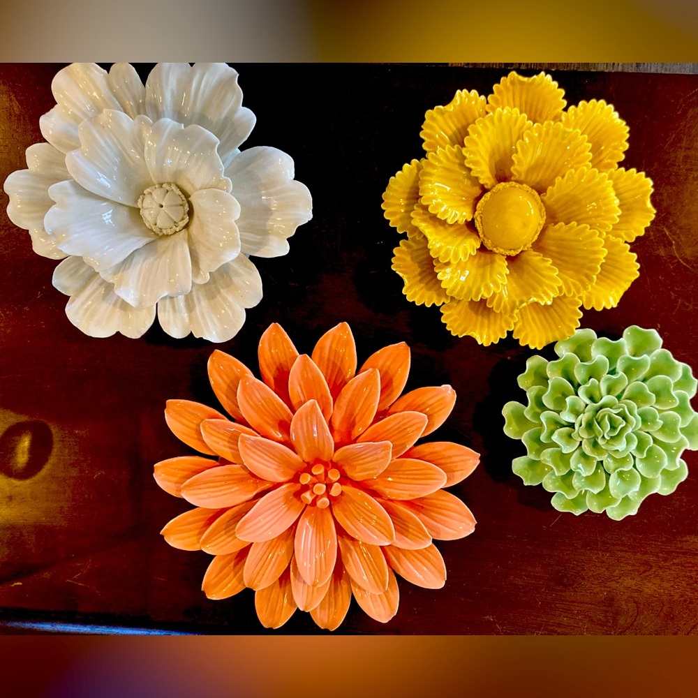 Ceramic Flower Wall Hangings